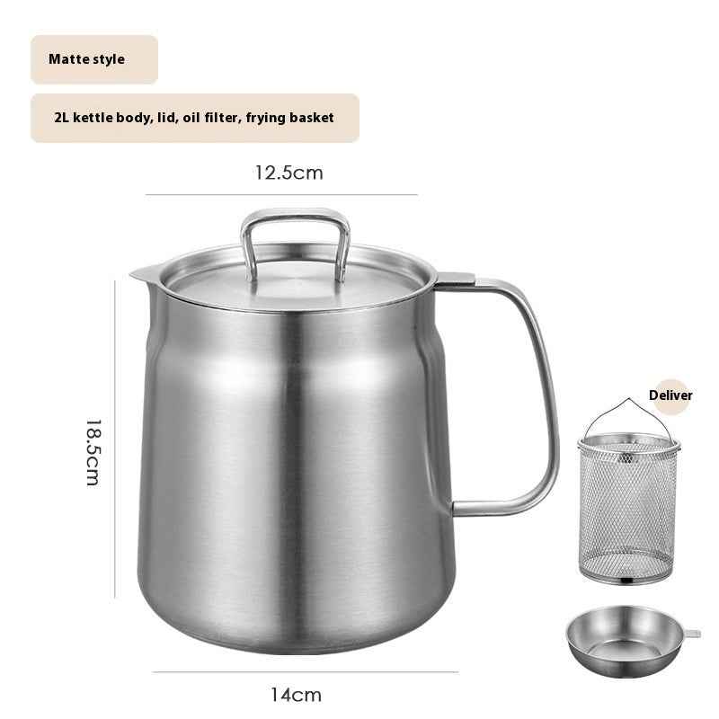 304 Stainless Steel Versatile Oil Filter Vessel Large Capacity With Filter Frying Basket Deep Fryer Separating Grease Separator
