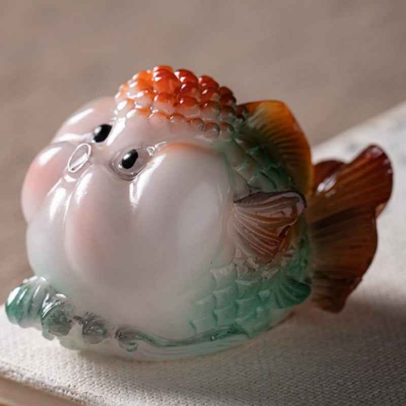 Bubble-blowing Color-changing Tea Pet Goldfish Ornament