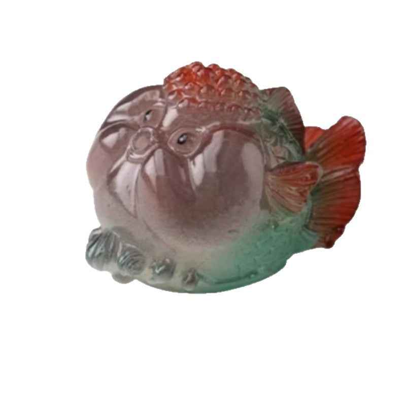 Bubble-blowing Color-changing Tea Pet Goldfish Ornament