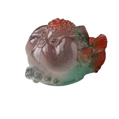 Bubble-blowing Color-changing Tea Pet Goldfish Ornament