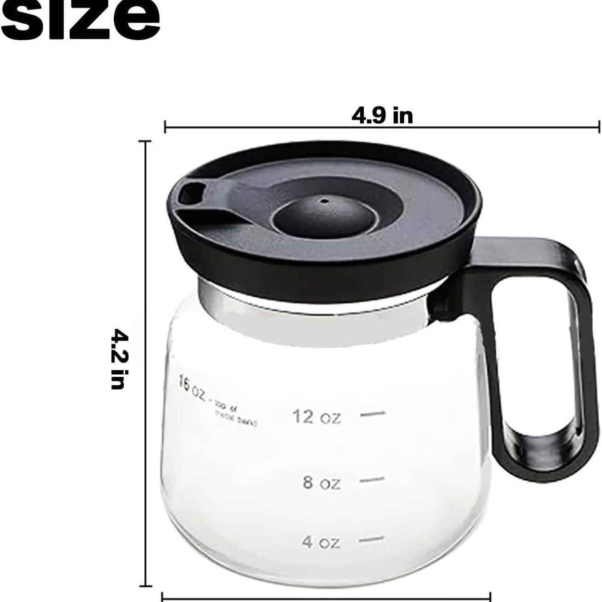 16 Oz Glass Coffee Cup Coffee Pot Style
