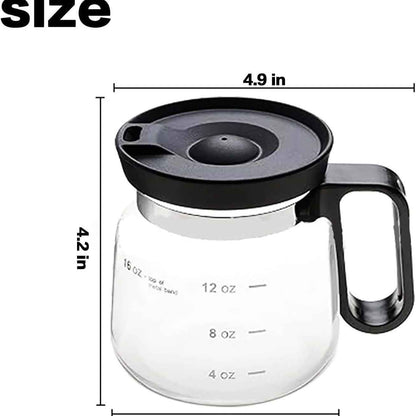 16 Oz Glass Coffee Cup Coffee Pot Style