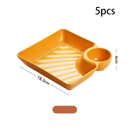 Dumpling Plate With Vinegar Dish Dumpling Plate Dinner Plate Square Plate