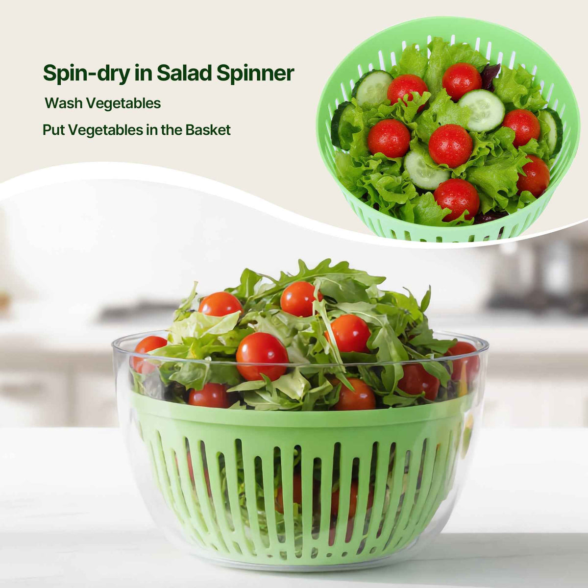 Cross-border Drain Basket For Fruit Salad Manual High-Speed Centrifugal Spin Dryer
