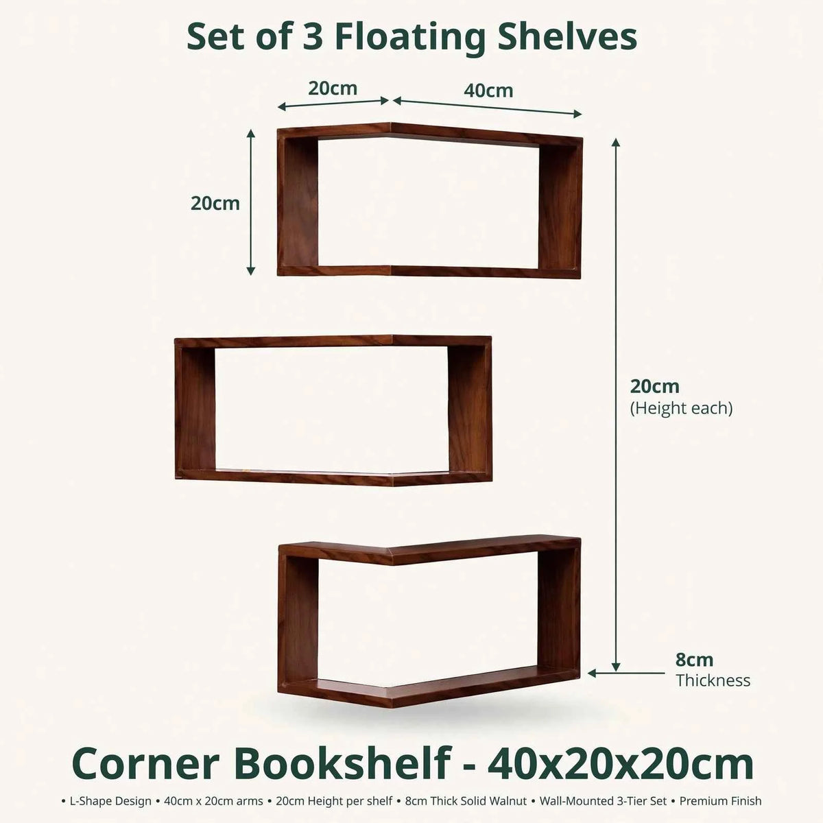 Premium Floating Corner Wall Shelf